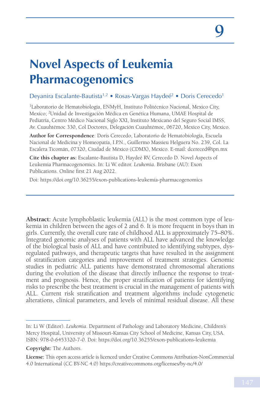 PDF) Novel Aspects of Leukemia Pharmacogenomics