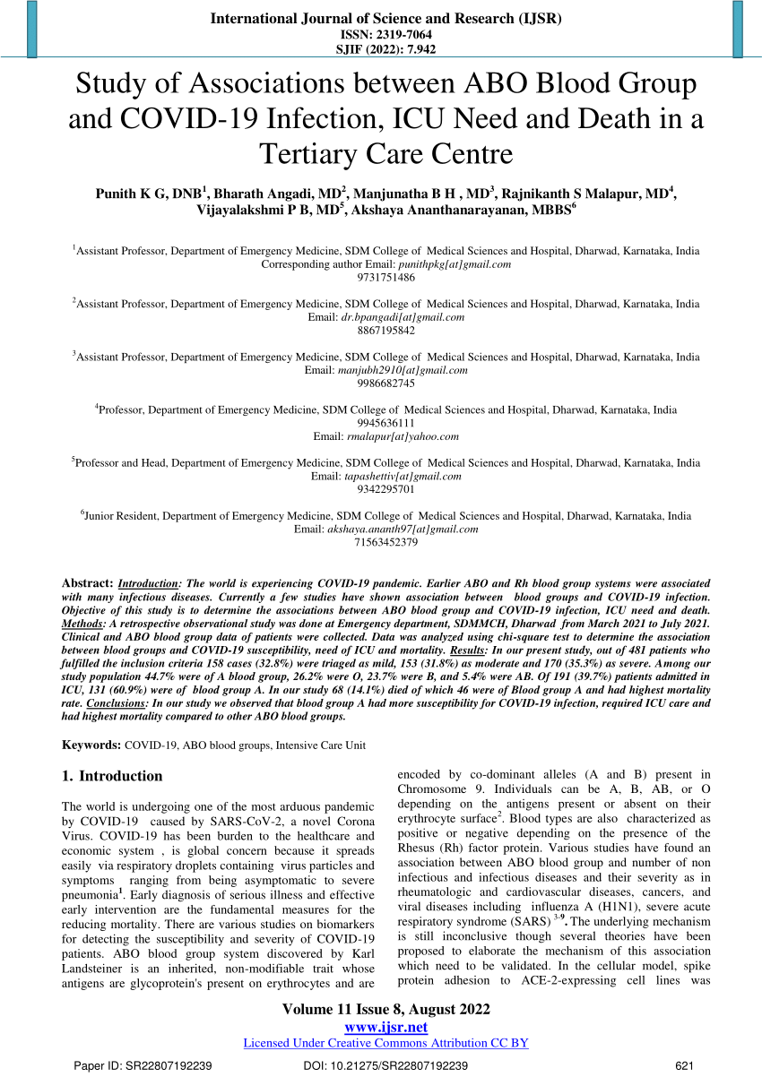 literature review on blood group