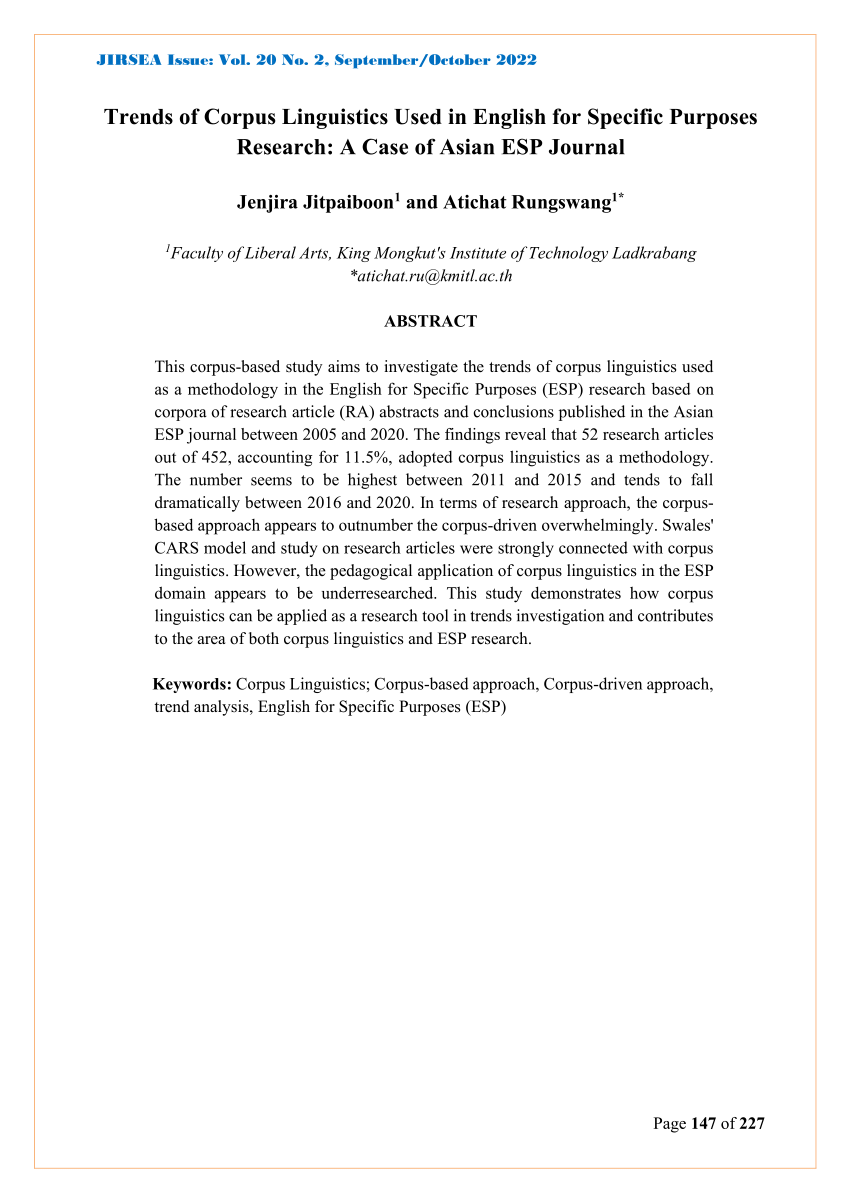 research in corpus linguistics journal