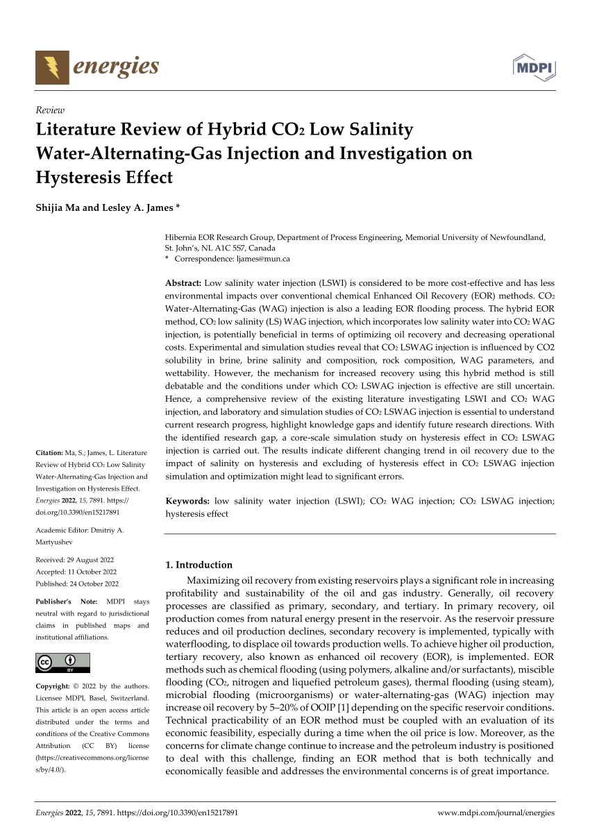 literature review of water alternating gas injection