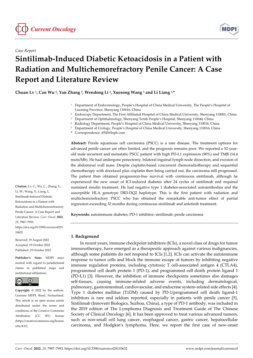 Pdf Sintilimab Induced Diabetic Ketoacidosis In A Patient With Radiation And