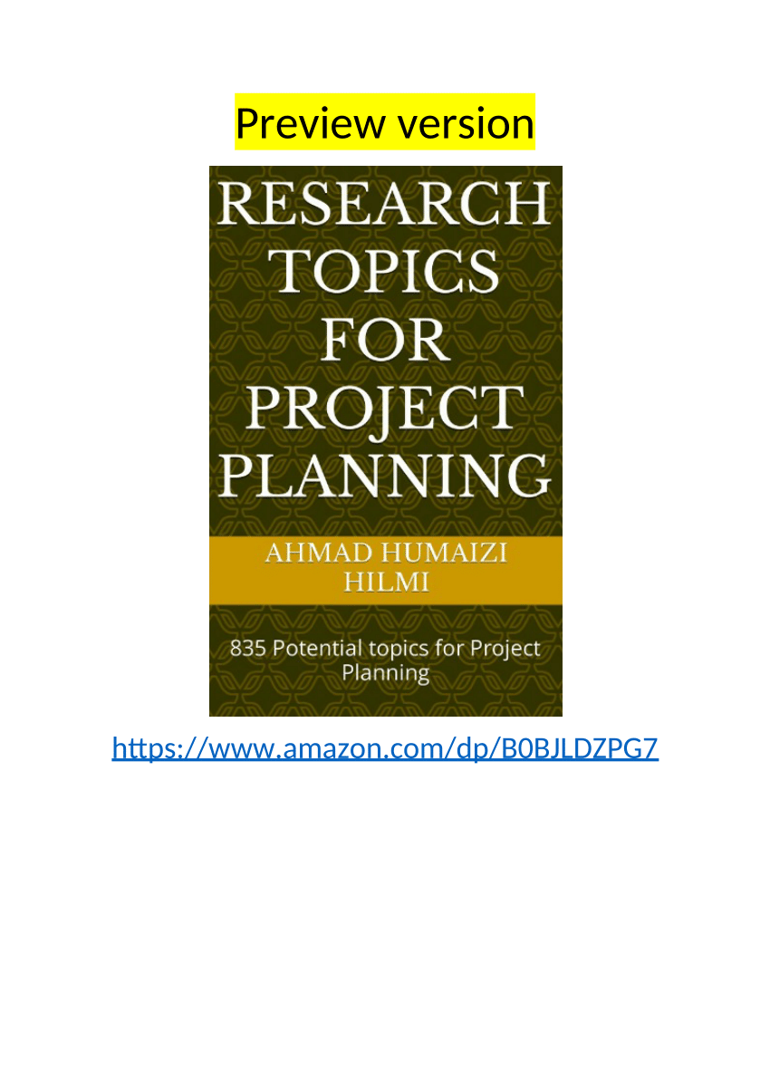 research topics for project planning