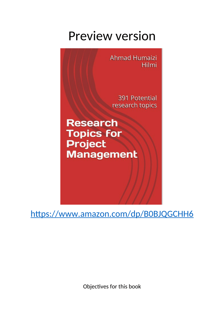 list of research topics in project management