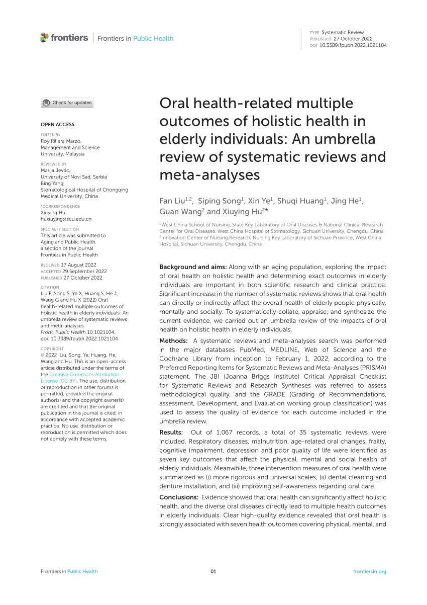 systematic review oral health education