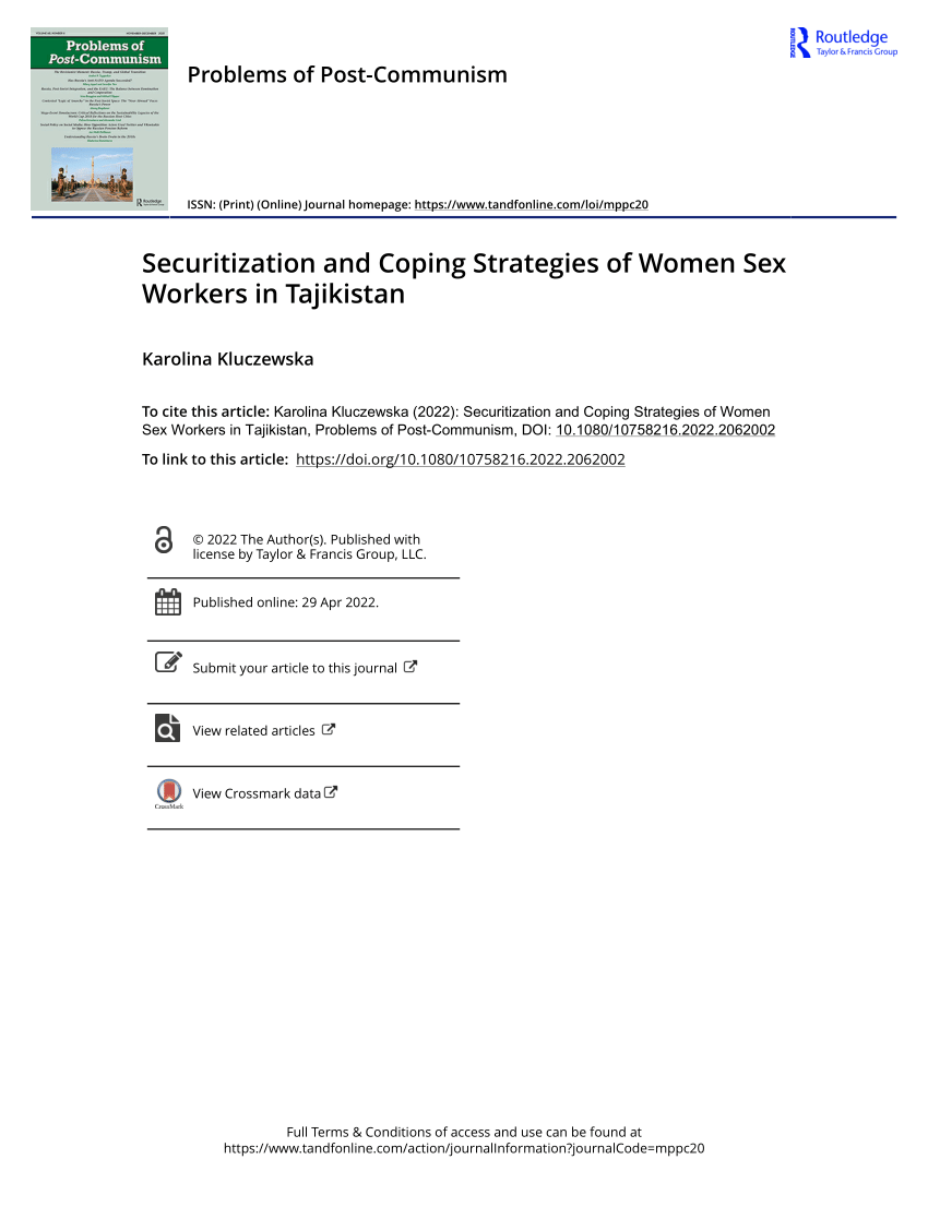 PDF) Securitization and Coping Strategies of Women Sex Workers in Tajikistan