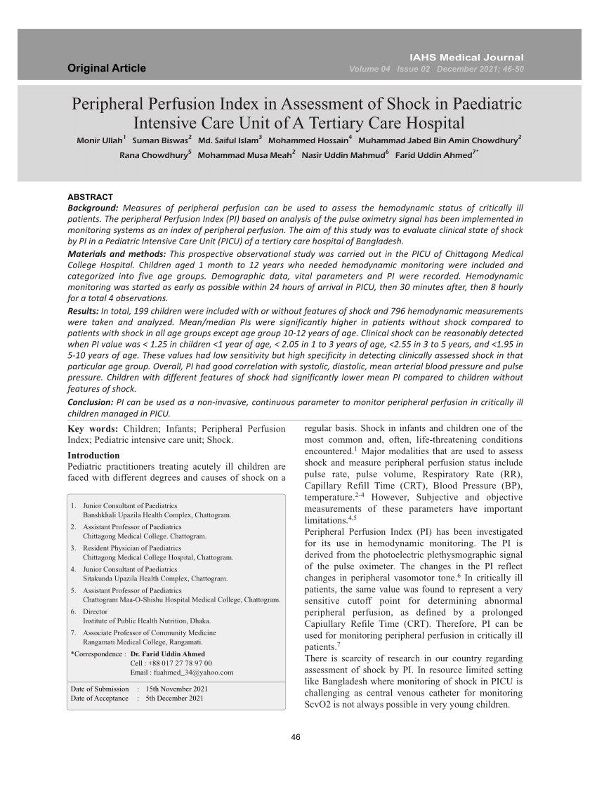 perfusion index thesis