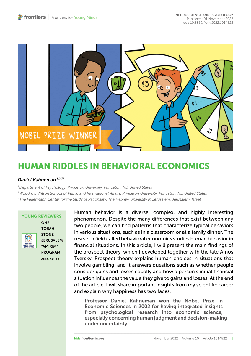 PDF) Human Riddles in Behavioral Economics