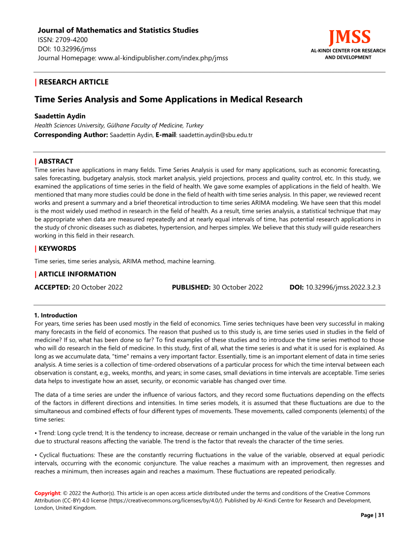 research paper on time series analysis