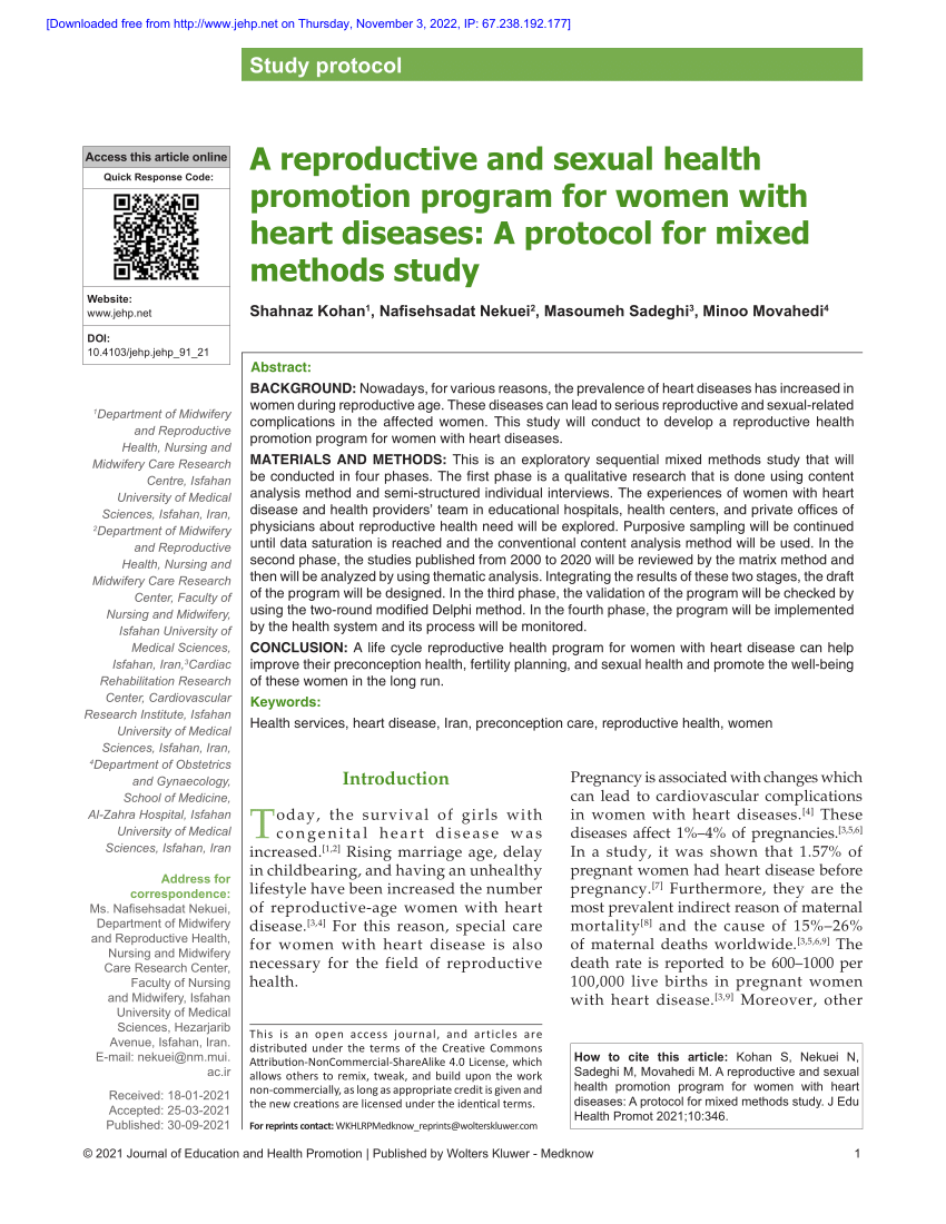 PDF A reproductive and sexual health promotion program for women