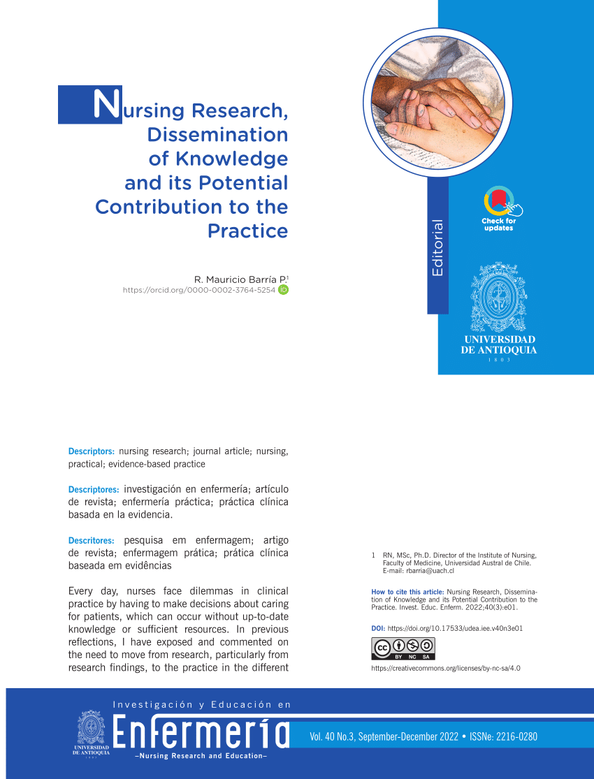 dissemination of research findings nursing