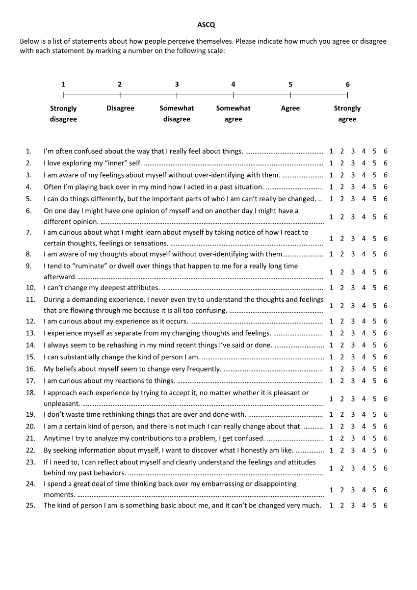 (PDF) Adaptive Self-Concept Questionnaire