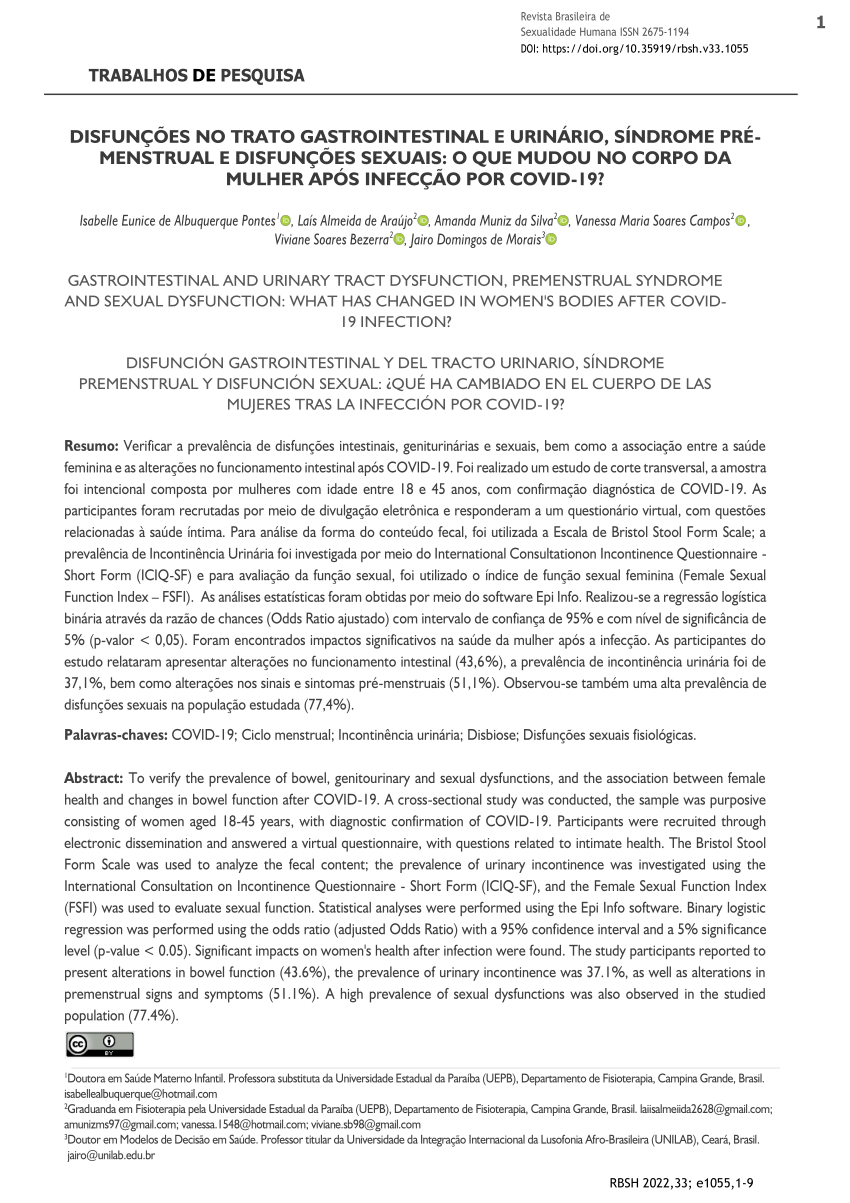 Pdf DisfunÇÕes No Trato Gastrointestinal E UrinÁrio SÍndrome PrÉ Menstrual E DisfunÇÕes 1141