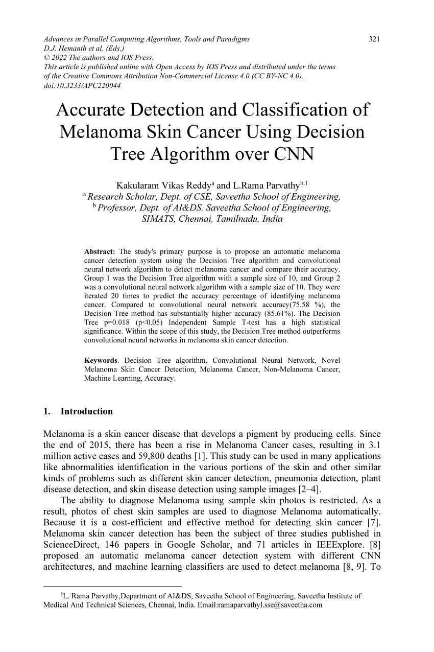 Pdf Accurate Detection And Classification Of Melanoma Skin Cancer