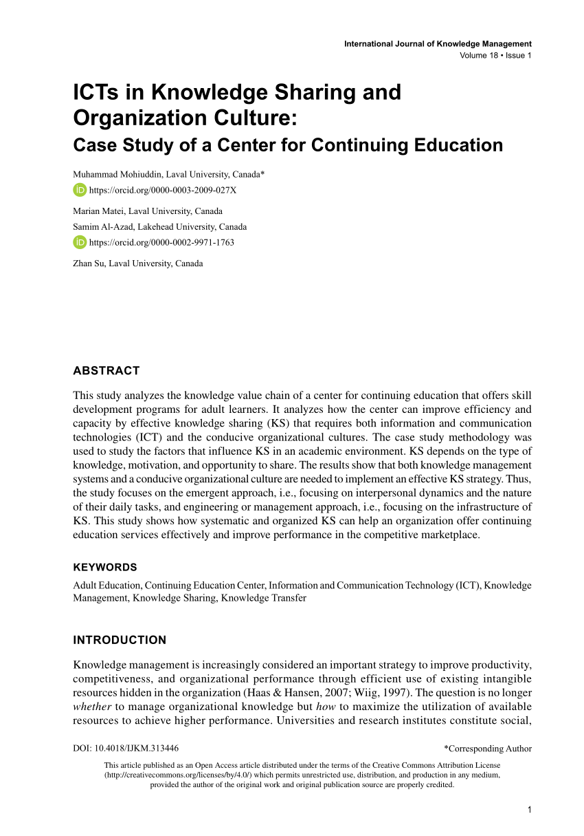 knowledge sharing case study