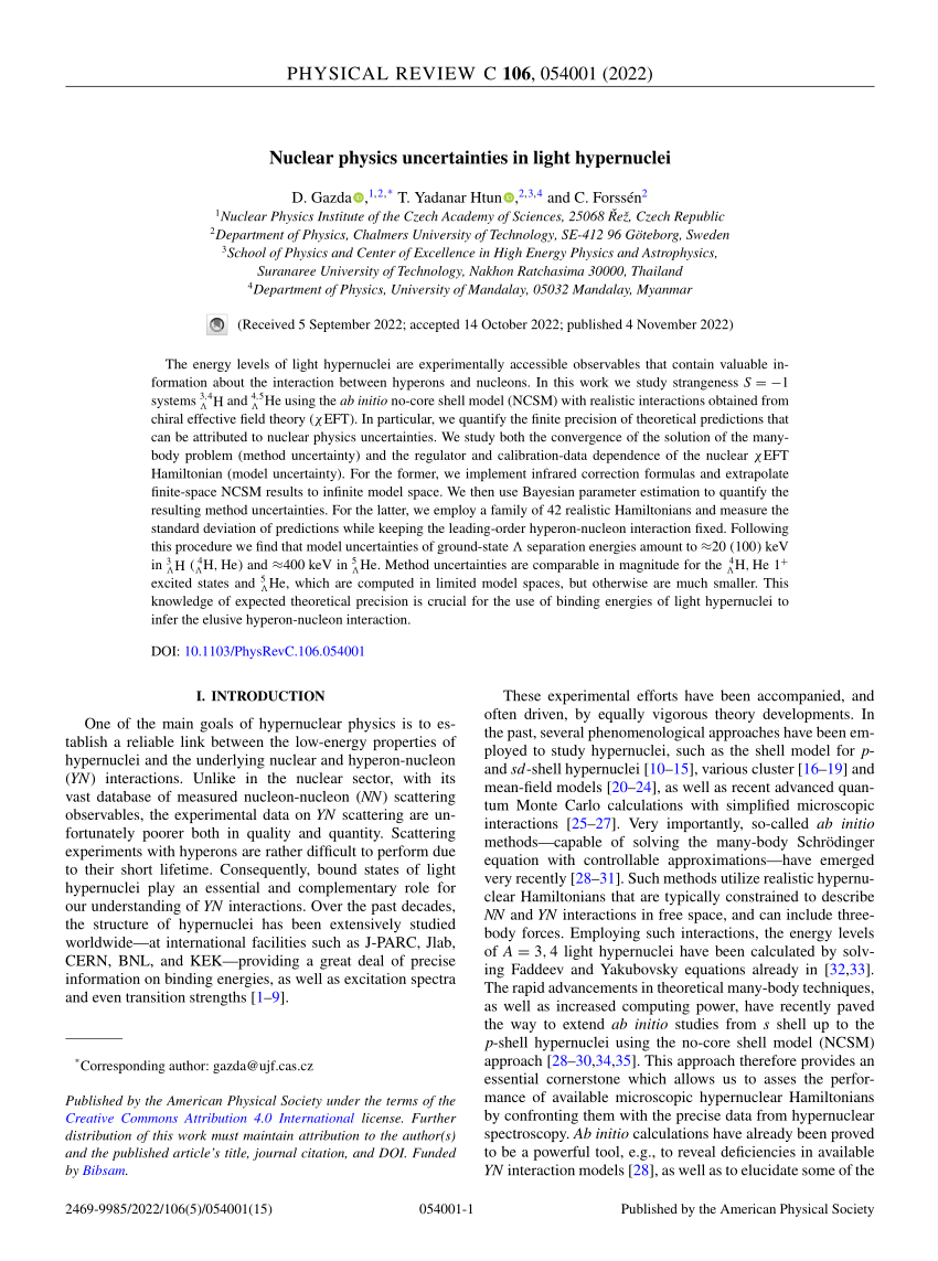 (PDF) Nuclear physics uncertainties in light hypernuclei