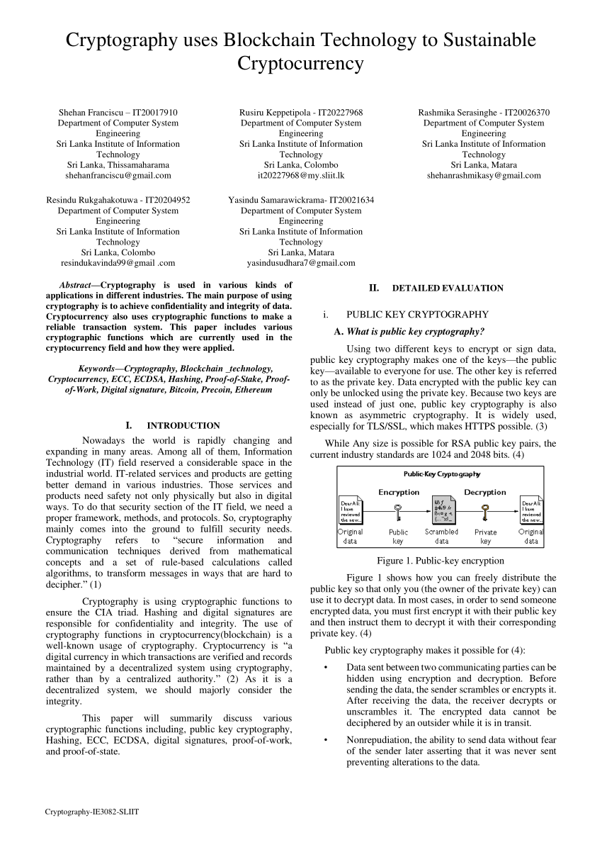 research paper on applications of cryptography