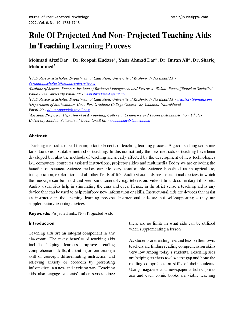 teaching aids research paper