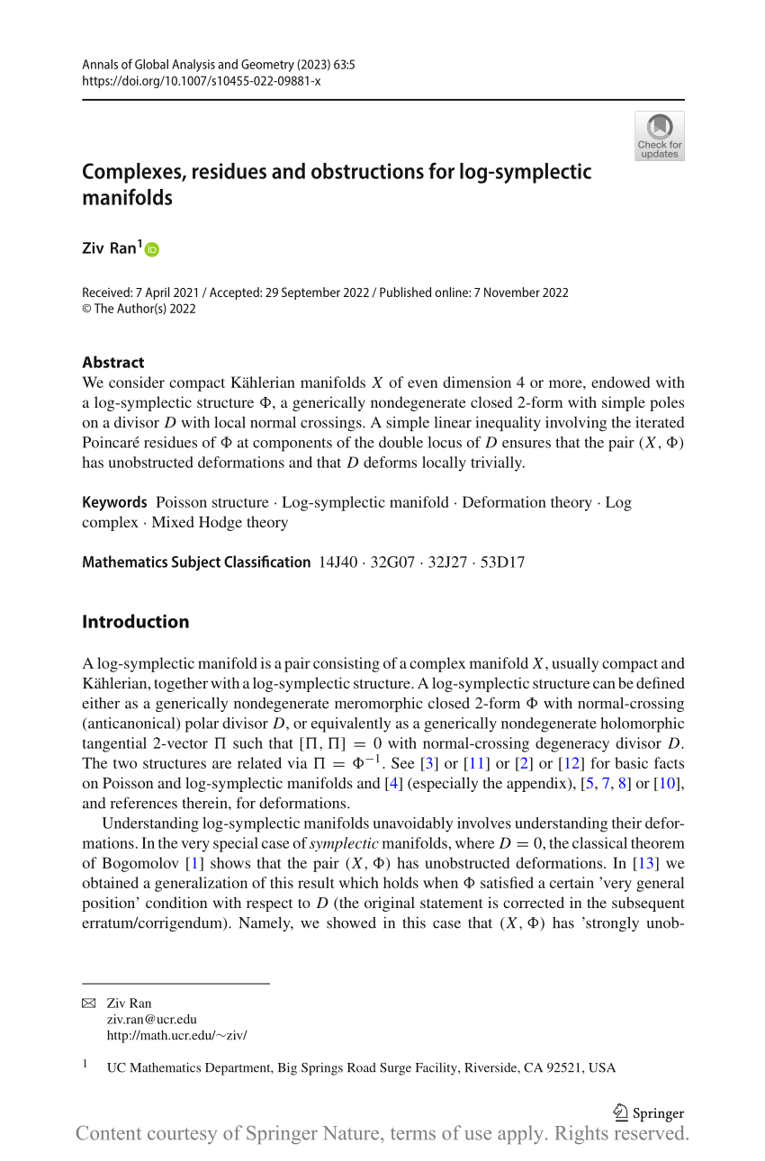 pdf-complexes-residues-and-obstructions-for-log-symplectic-manifolds