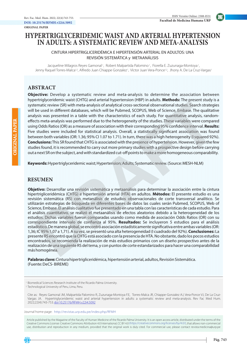 PDF Hypertriglyceridemic waist and arterial hypertension in  