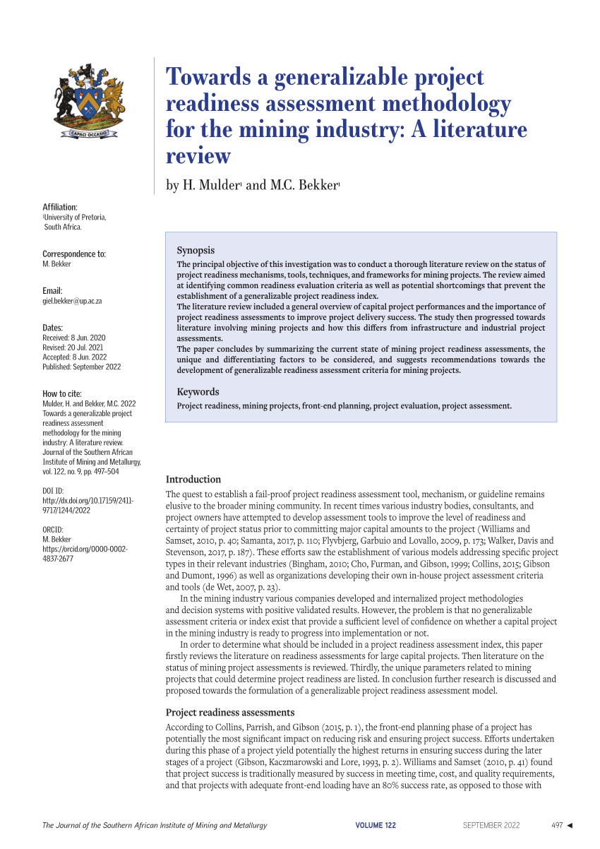 literature review and green mining projects