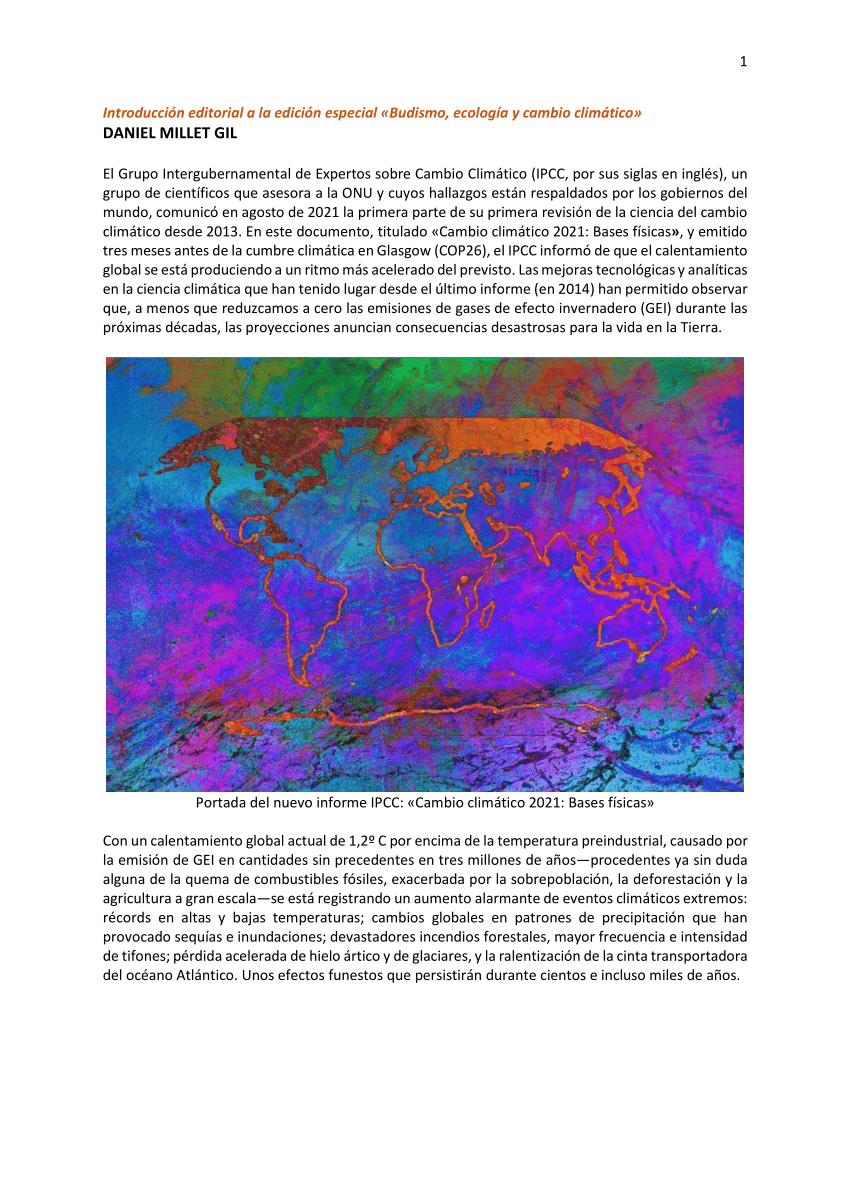 Pdf Introducción Editorial A La Edición Especial Budismo Ecología Y Cambio Climático 7802