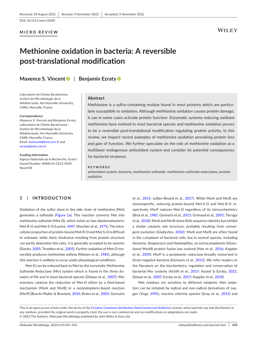 pdf-methionine-oxidation-in-bacteria-a-reversible-post-translational