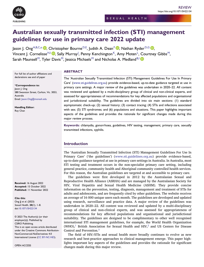 PDF Australian sexually transmitted infection STI management
