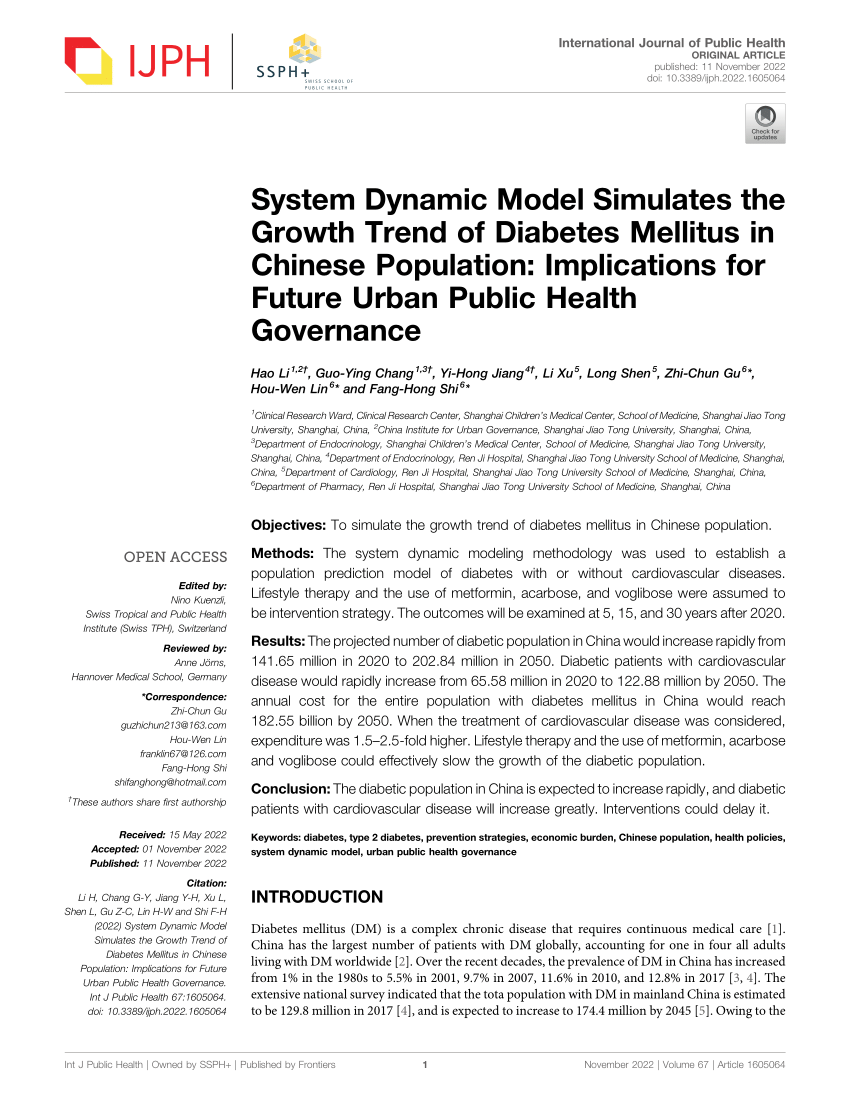 (PDF) System Dynamic Model Simulates the Growth Trend of Diabetes
