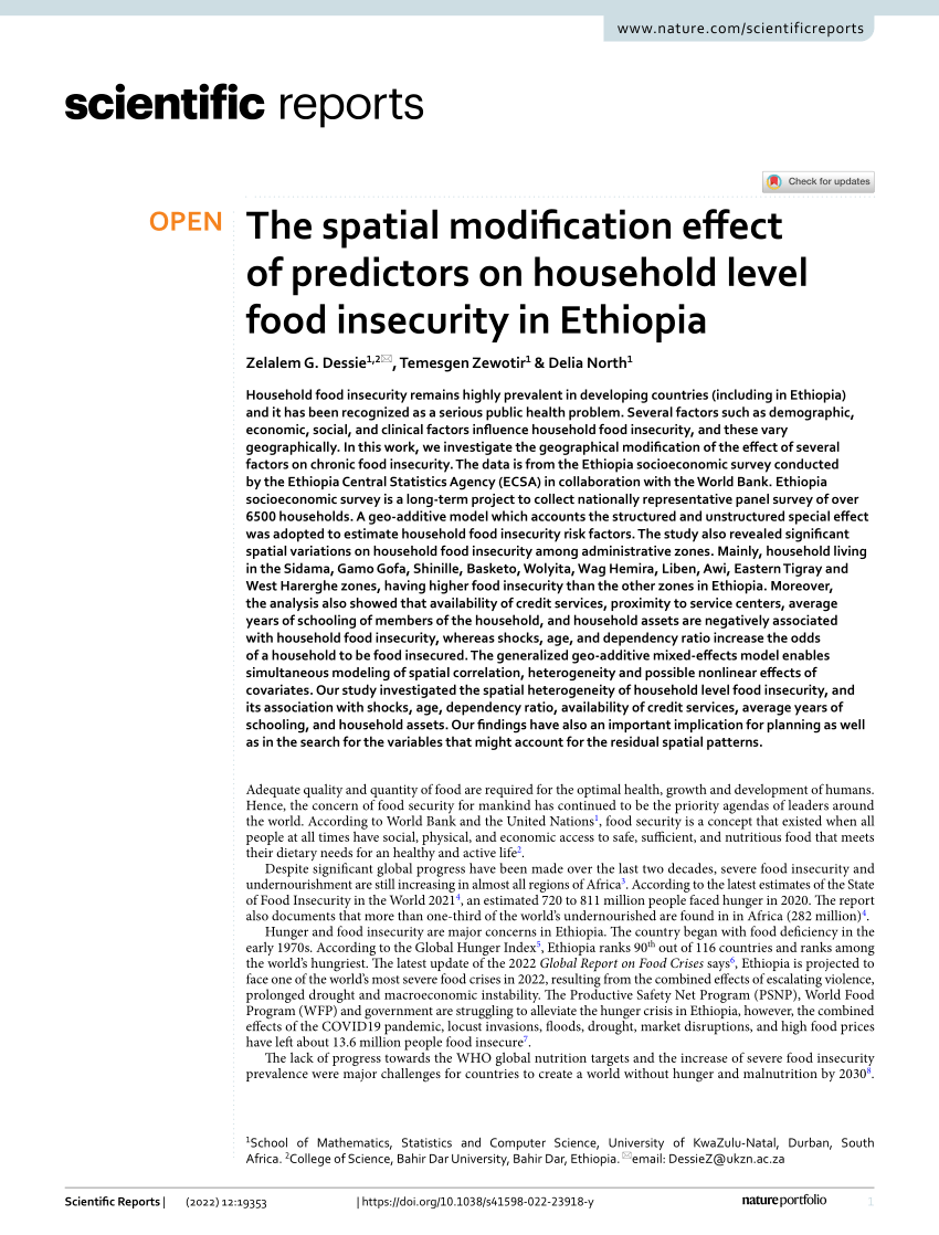 research proposal on food insecurity in ethiopia