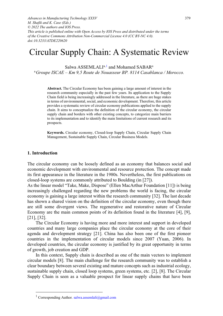 circular supply chain management a definition and structured literature review