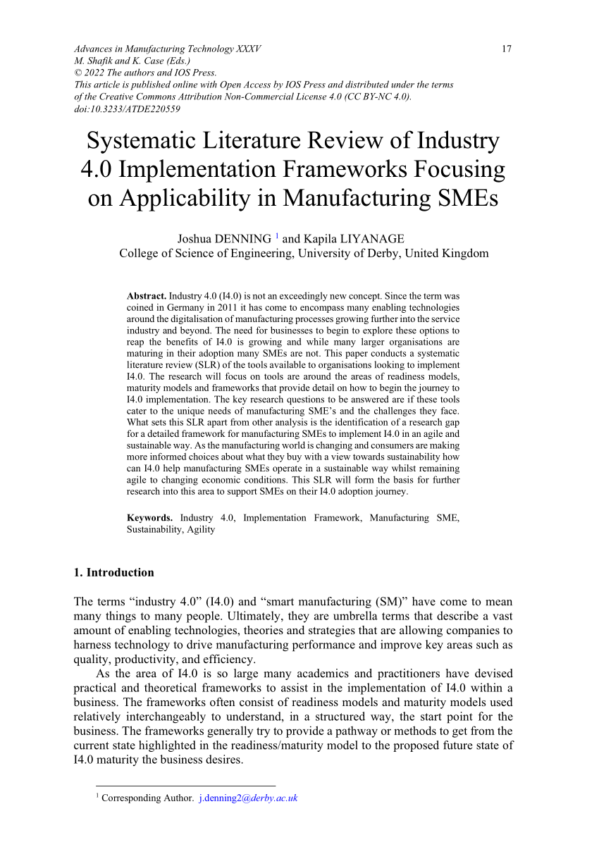 literature review industry 4 0