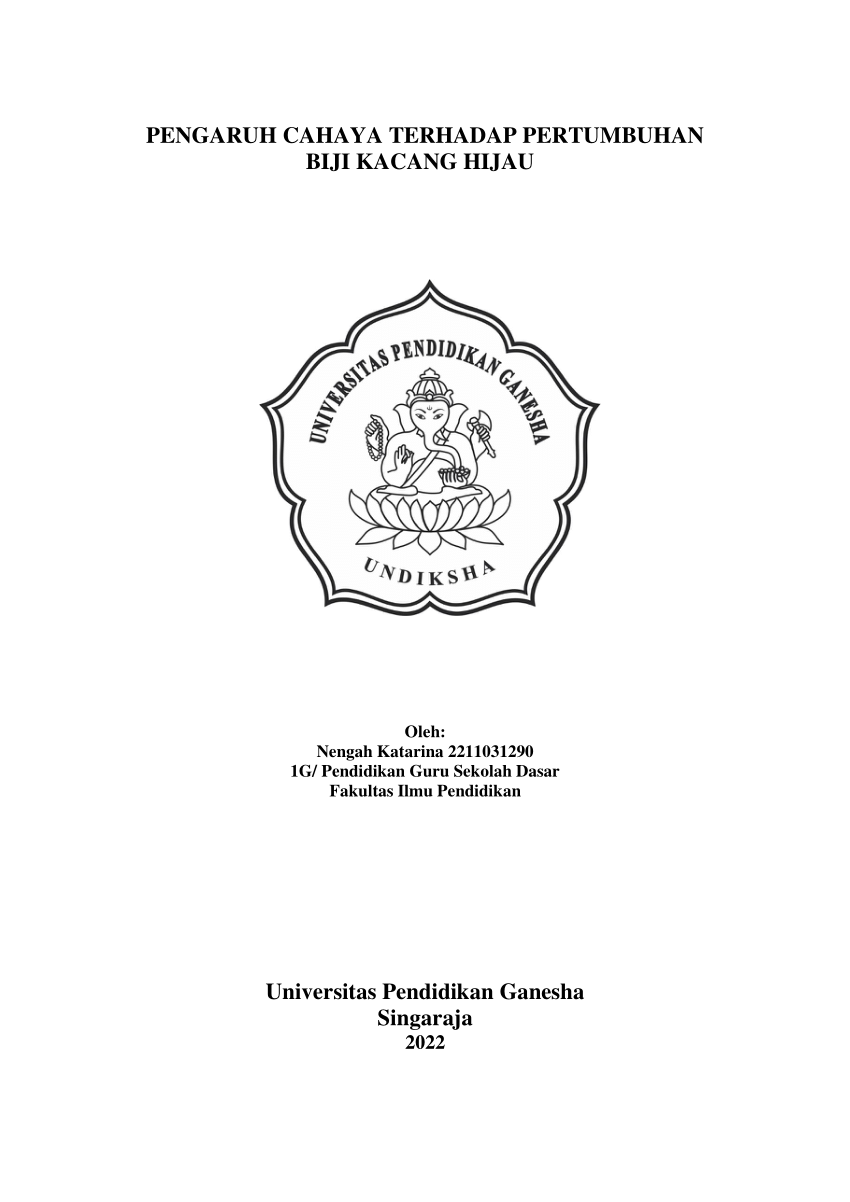 Pdf Pengaruh Cahaya Terhadap Pertumbuhan Biji Kacang Hijau Oleh Nengah Katarina 1g Pgsd 4769