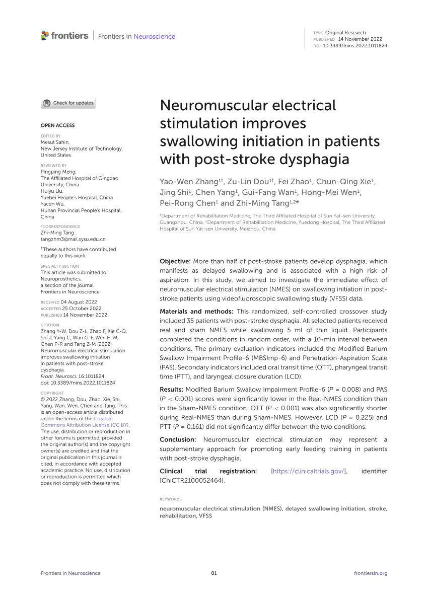 Treatment of dysphagia with neuromuscular electrical stimulation (NES) -  Guttmann Barcelona Life