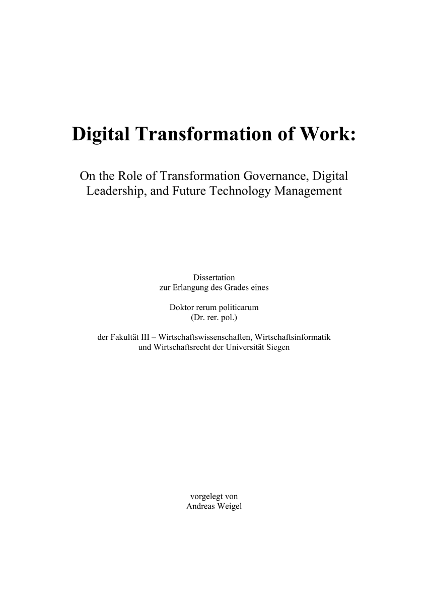 dissertation digital transformation