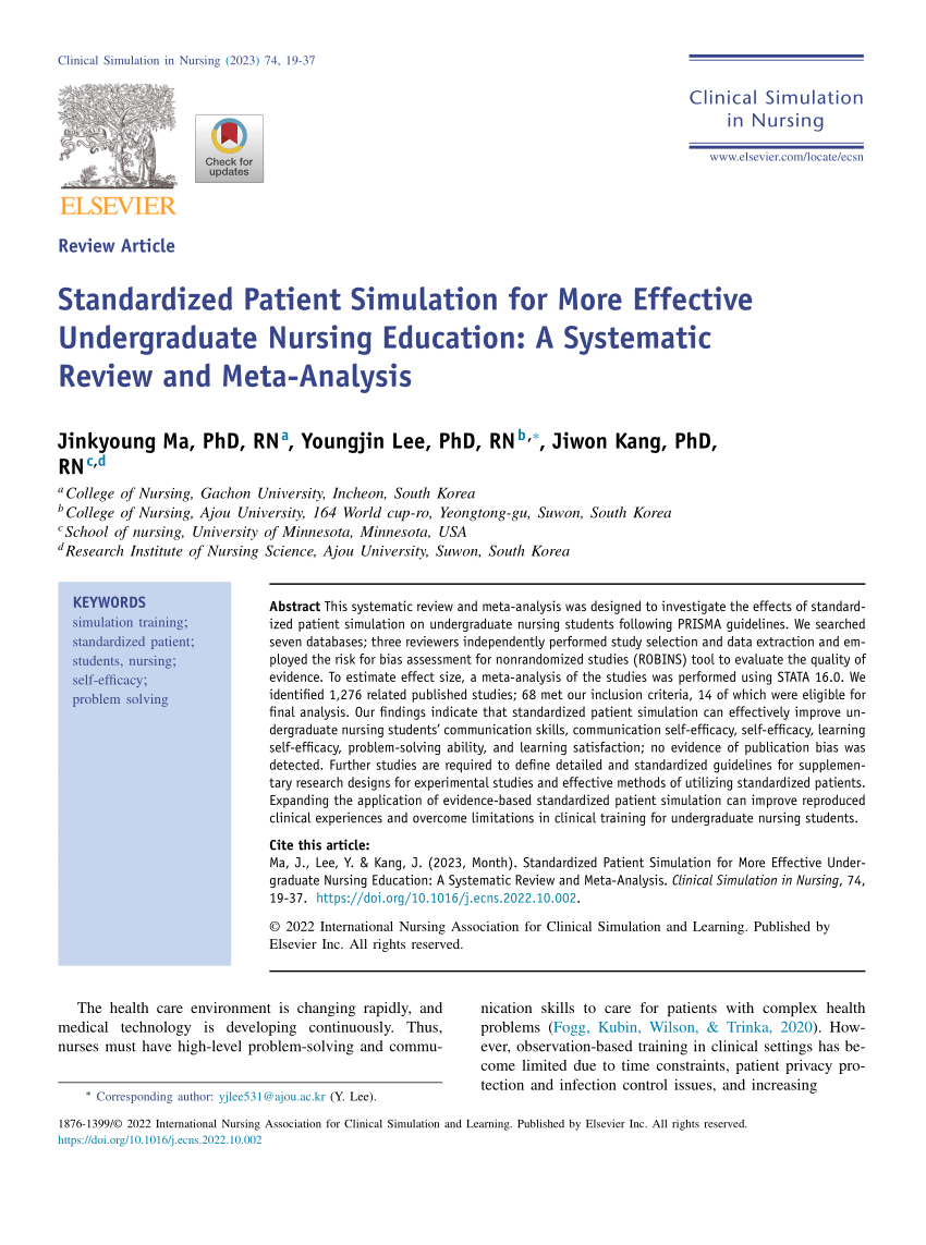 systematic review of simulation in nursing education