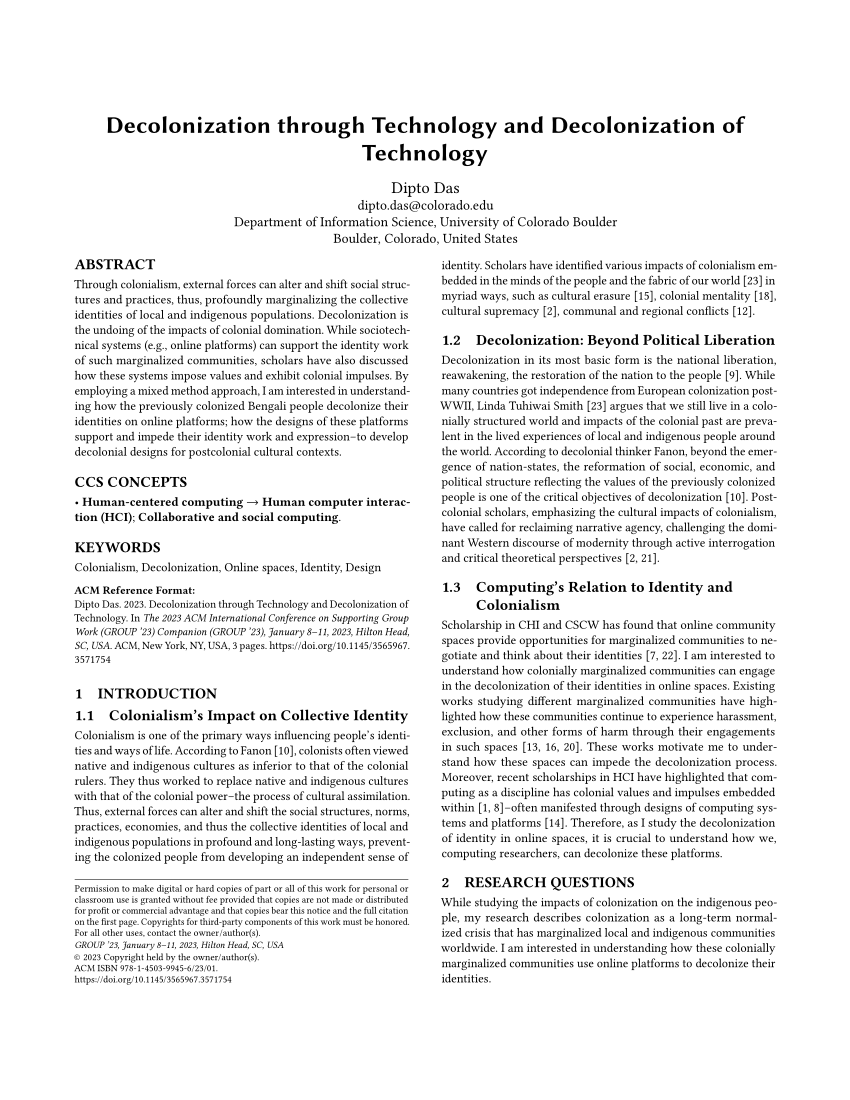 Decolonizing the definition of technology