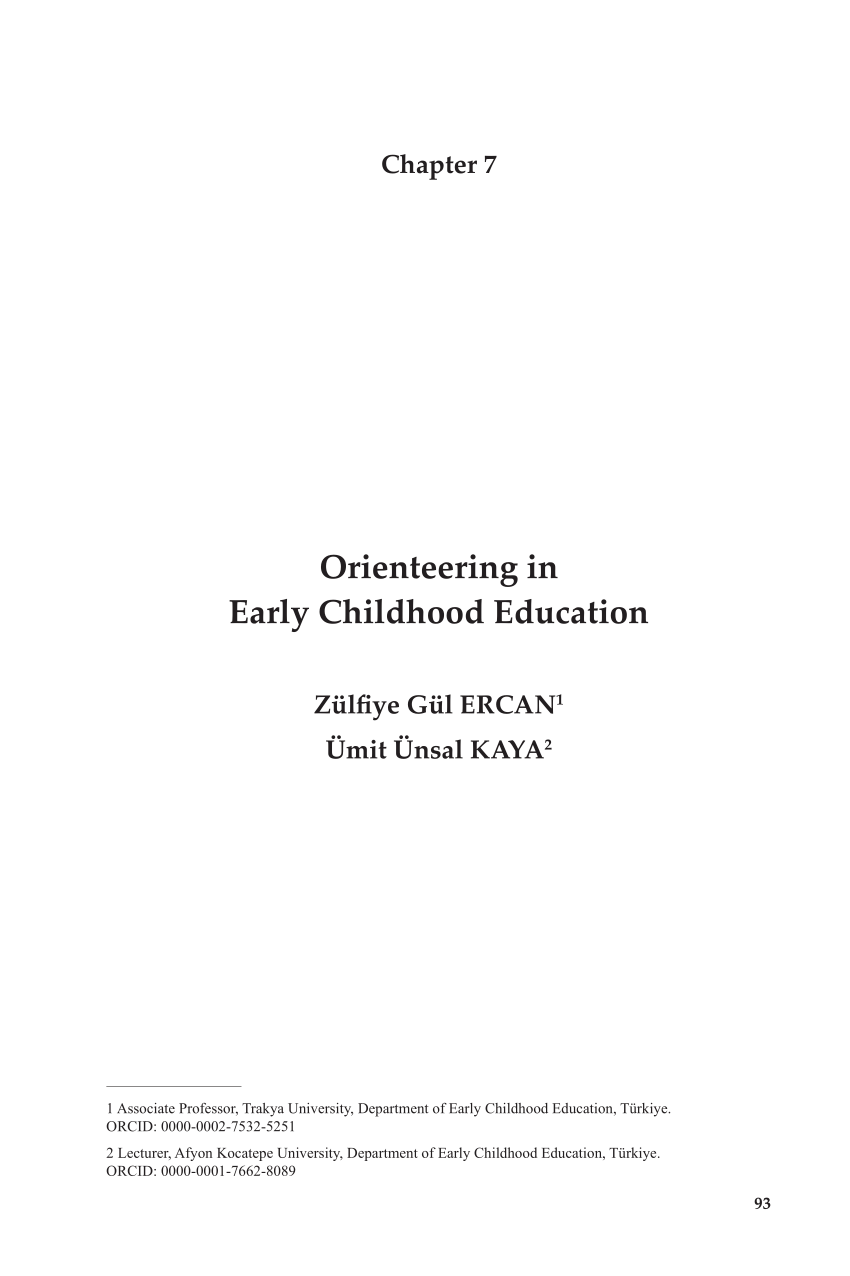 PDF Orienteering in Early Childhood Education 