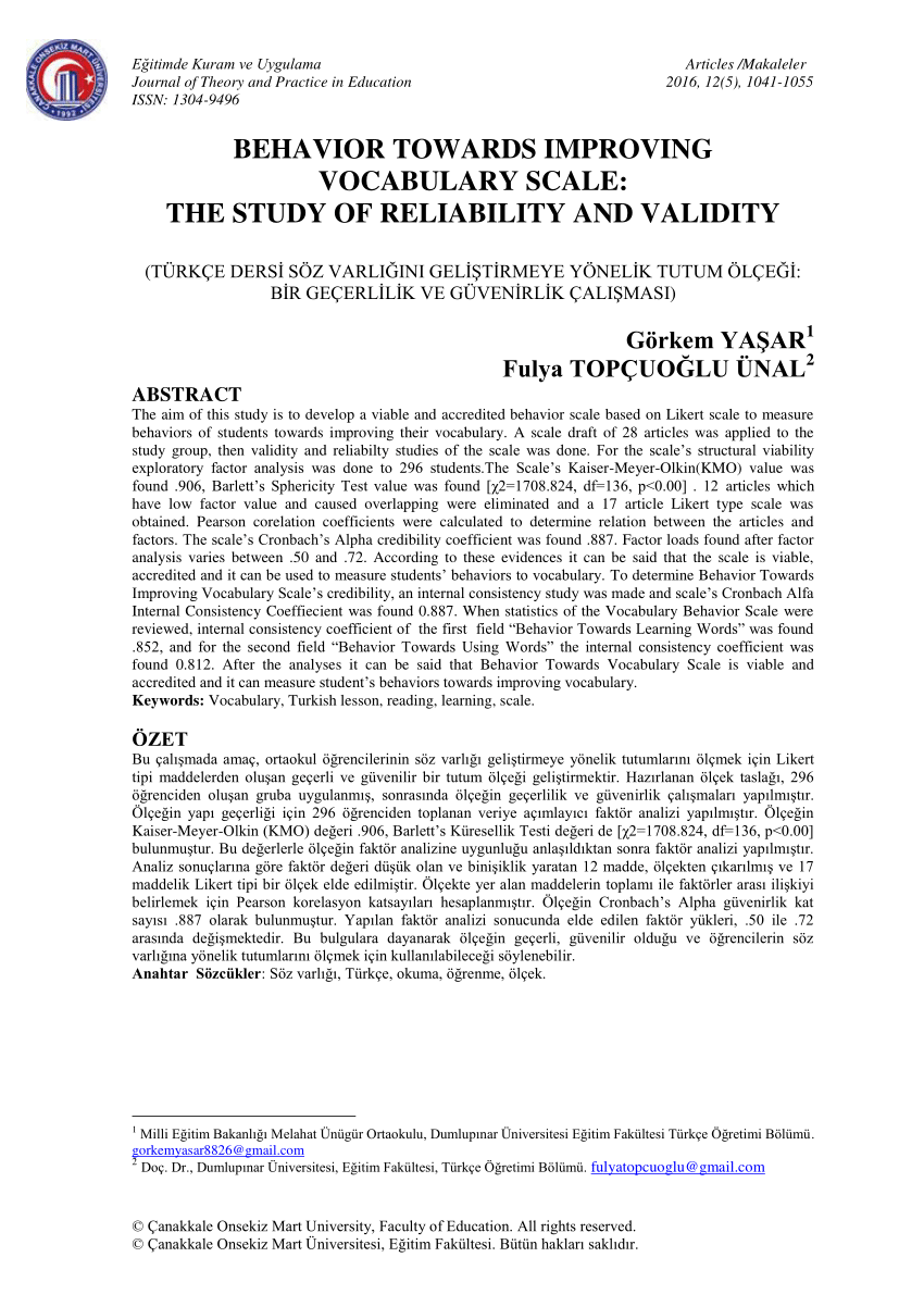 (PDF) Eğitimde Kuram ve Uygulama Articles /Makaleler Journal of Theory