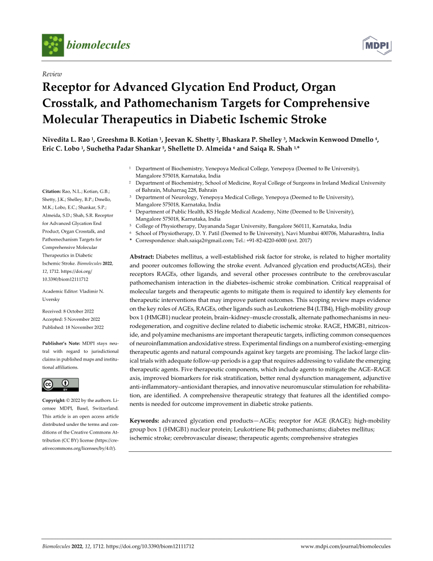 PDF) Receptor for Advanced Glycation End Product, Organ Crosstalk