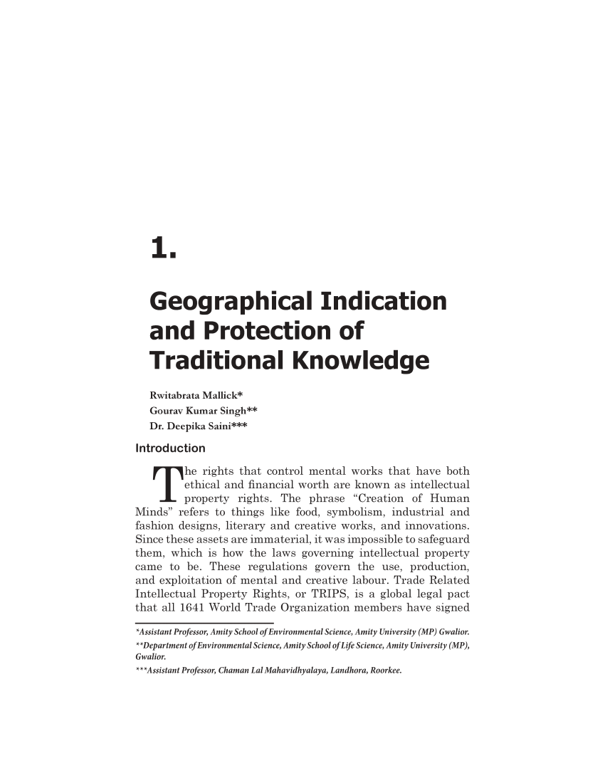 geographical indication essay
