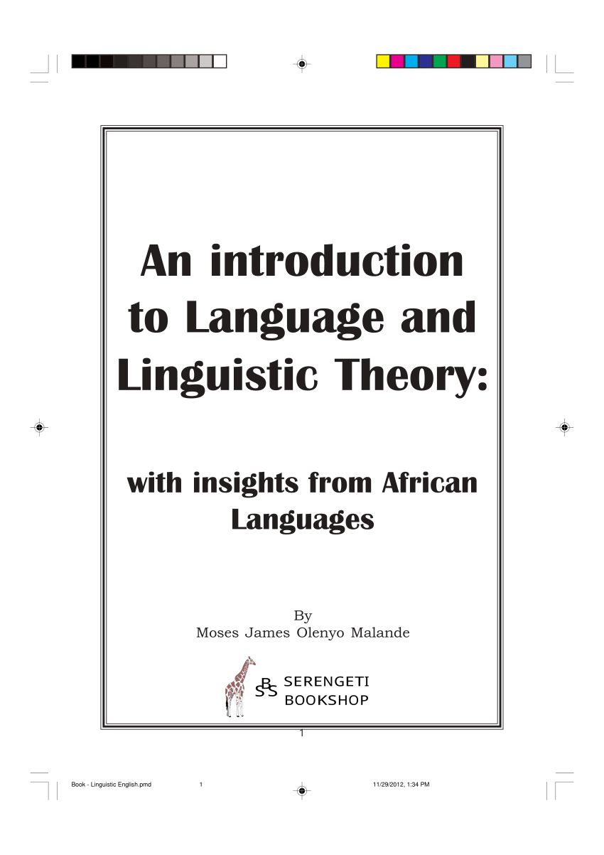 PDF) Book alt AN introduction to Language and Linguistic Theory