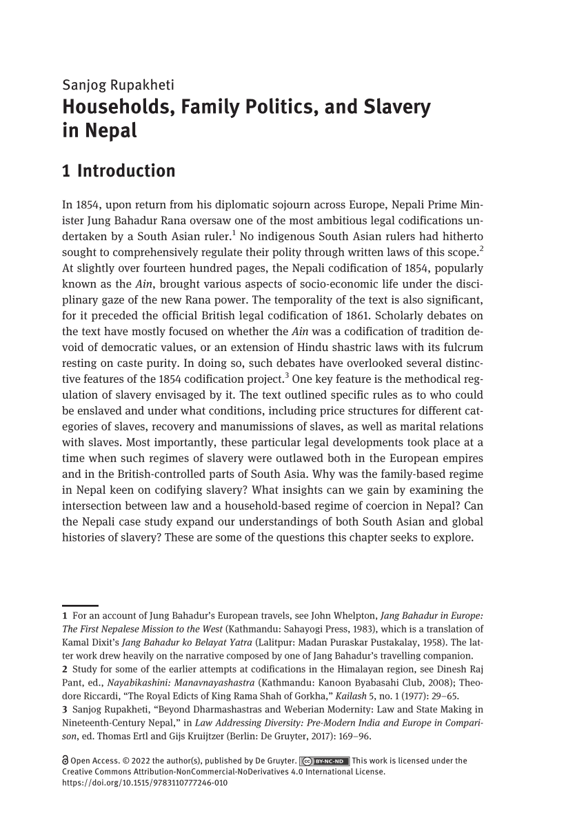 essay on slavery system in nepal