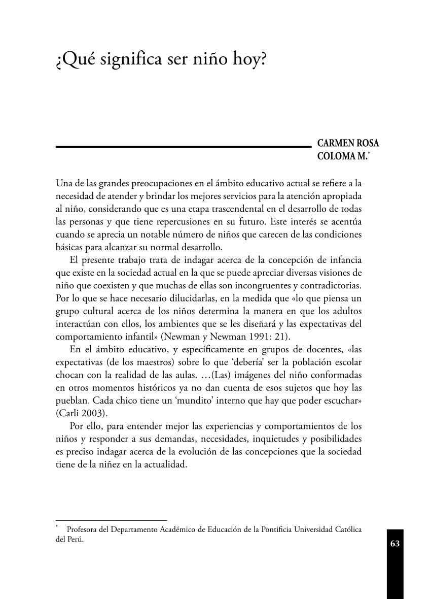 Pdf ¿qué Significa Ser Niño Hoy 0024