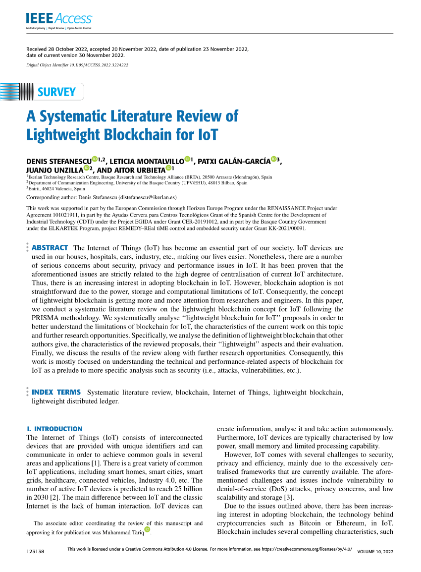 literature review about iot