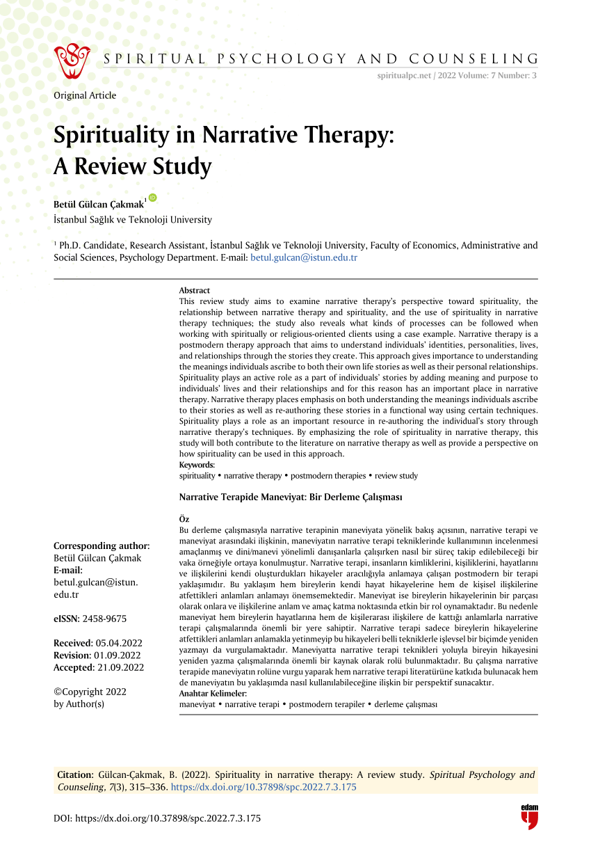 narrative therapy research articles