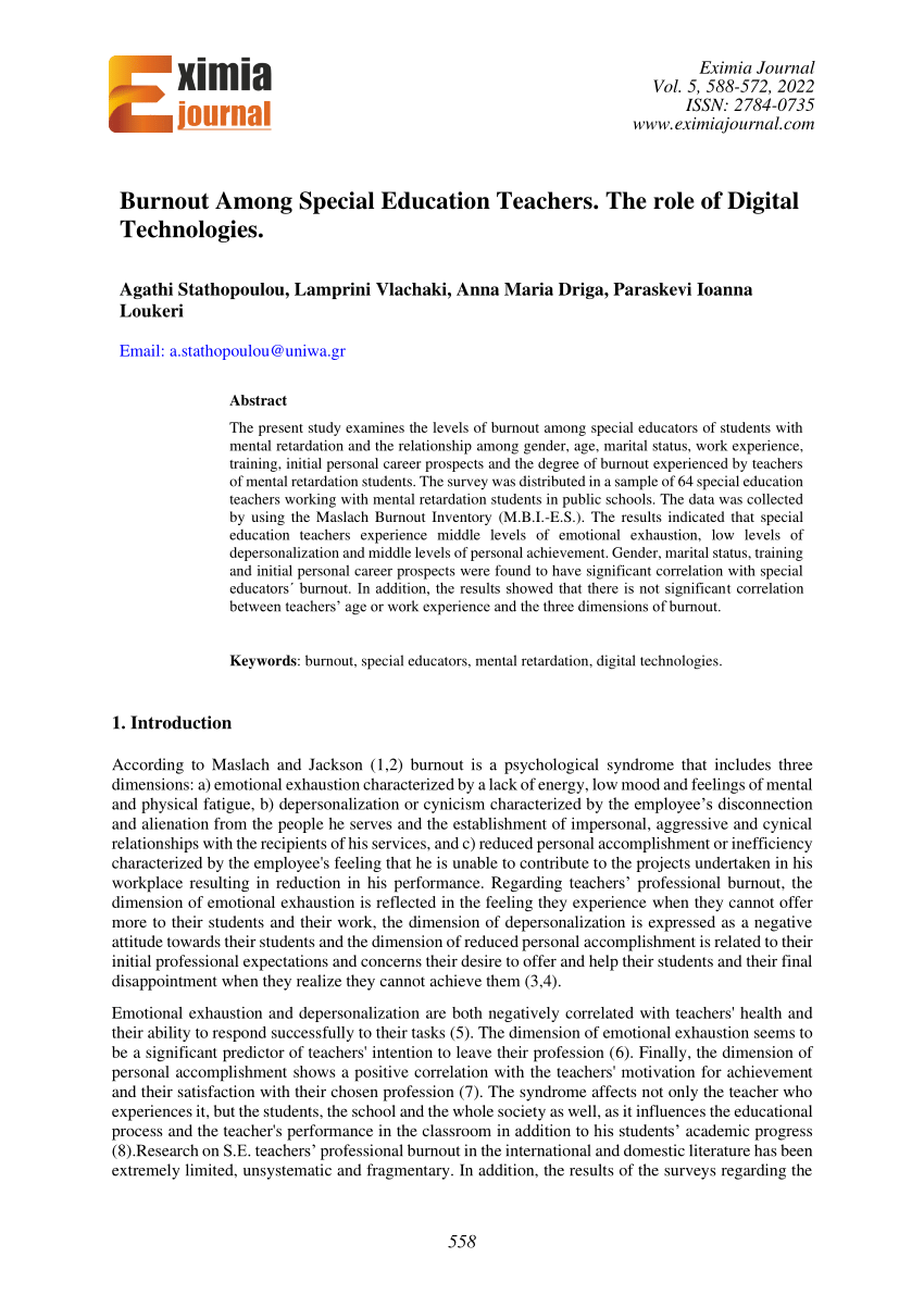 special education teacher research paper