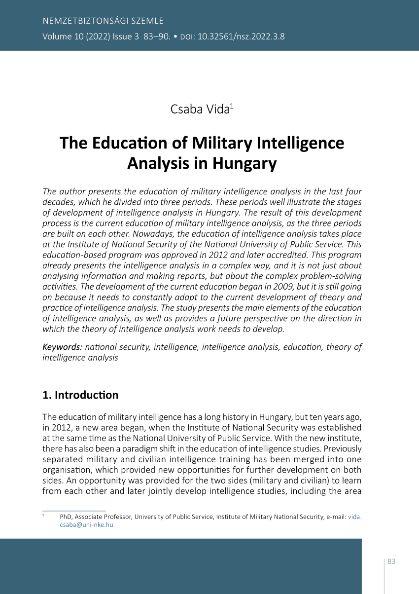 military intelligence essay