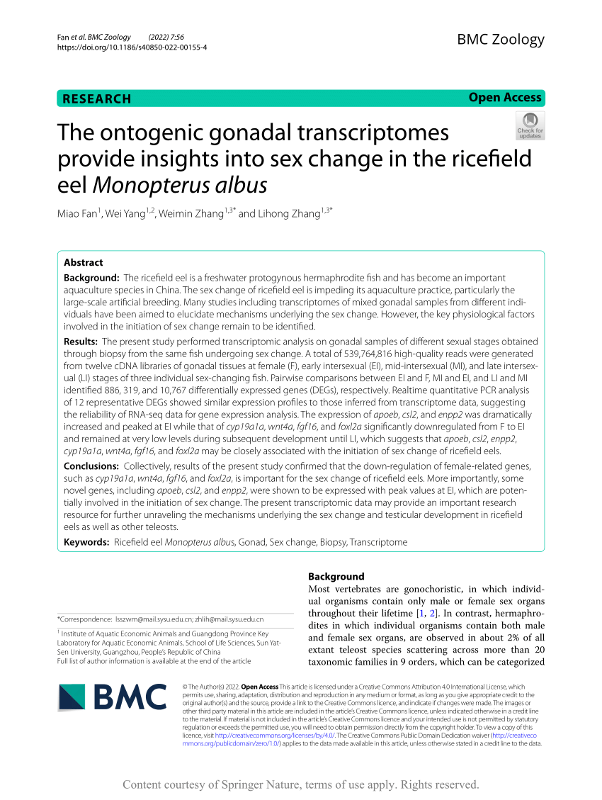 Pdf The Ontogenic Gonadal Transcriptomes Provide Insights Into Sex