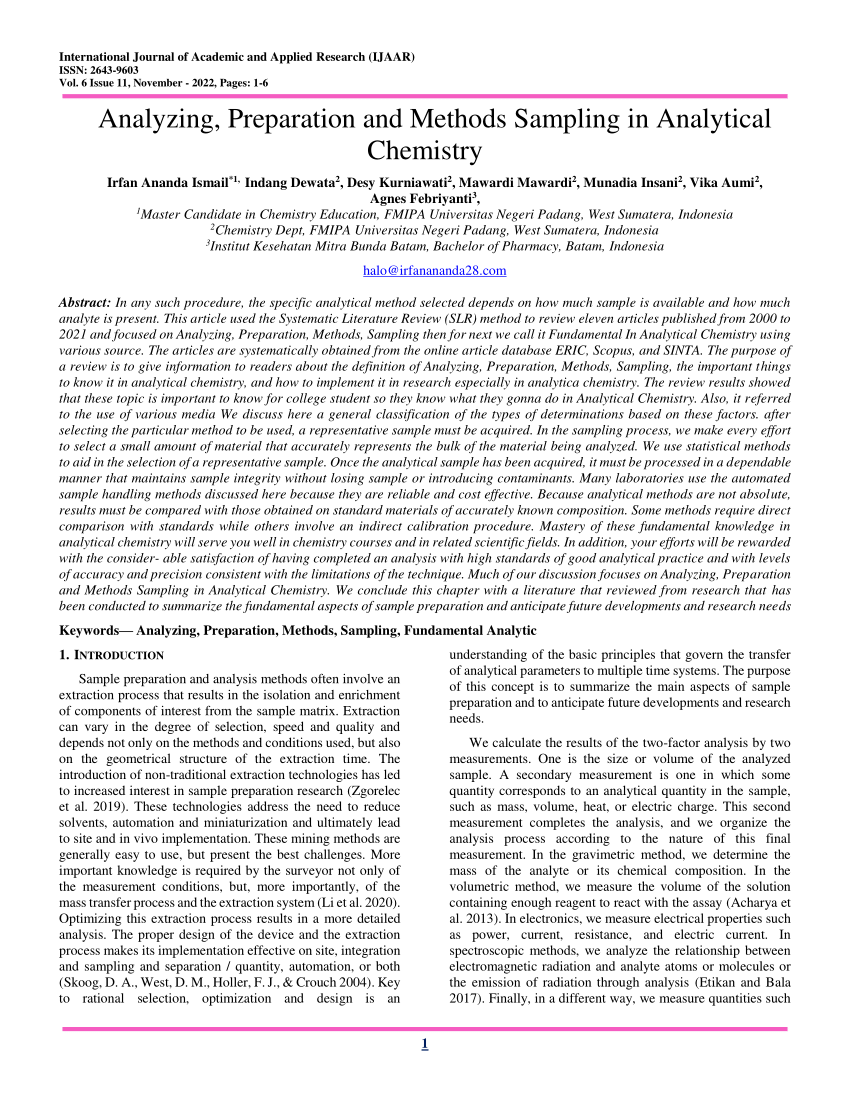 master thesis in analytical chemistry