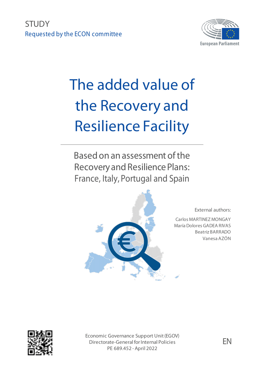 PDF) External authors: The added value of the Recovery and Resilience  Facility Based on an assessment of the Recovery and Resilience Plans: The  added value of the Recovery and Resilience Facility Based